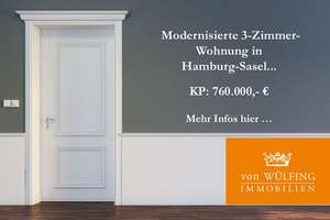 Modernisierte 3-Zimmer-Wohnung in Hamburg-Sasel...