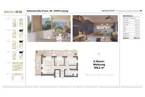 ** Großzügige 3-Zimmer-Wohnung mit weitläufigem Balkon und Blick Richtung Park ** – Kohlenstraße 29, 4107 Zentrum-Südost, Leipzig – Vorschaubild 16