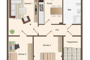 geräumige 3-Zimmer-DG-Wohnung im Rostocker Bahnhofsviertel mit Balkon, Tageslichtbad u. Gartenanteil