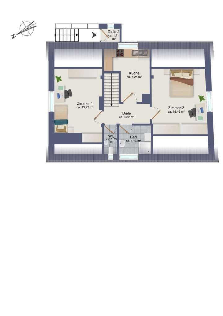 Grundriss Dachgeschosswohnung