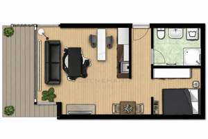 Möbliertes Appartement in Rostocker KTV (Ulmencampus) - Terrasse, Abstellkammer, Stellplatz – Ulmenstraße 26, 18057 Kröpeliner-Tor-Vorstadt, Rostock – Vorschaubild 7
