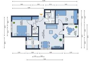 3-Raum-Erdgeschoss Wohnung • Aussenterrasse • Grüna • Tiefgarage • modernes Laminat • beliebte Lage – Die vollständige Adresse der Immobilie erhältst du vom Anbieter., 9224 Grüna, Chemnitz – Vorschaubild 2