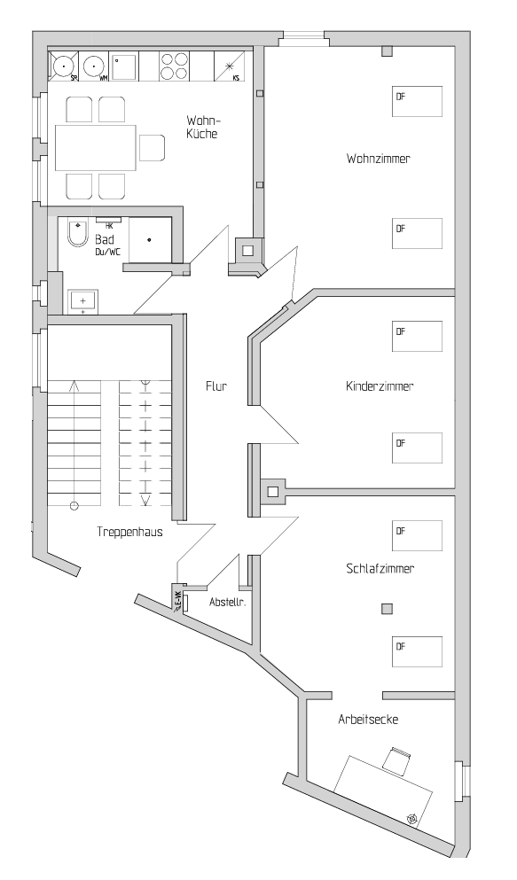 Kernsanierte Drei-Zimmer-Dachgeschoss-Wohnung in S-West - Photo 1