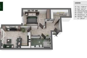 Moderne 2,5-Zimmer-Neubauwohnung mit Terrasse und Gartenzugang im Würzburg Hubland – Die vollständige Adresse der Immobilie erhältst du vom Anbieter., 97074 Frauenland, Würzburg – Vorschaubild 11