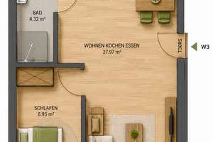 Stilvoll und modern - 2 Zimmerwohnung mit Fußbodenheizung – Friedrich-Engels-Allee 273, 42285 Barmen, Wuppertal – Vorschaubild 6