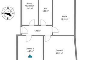 Schöne, helle Wohnung mit Balkon zum grünen Innenhof – Lautensackstraße 21, 80687 Friedenheim, München – Vorschaubild 2