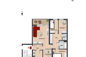 Toll geschnittene Wohnung mit Balkon und viel Tageslicht // 3.OG rechts – Eisenacher Str. 19, 38444 Westhagen, Wolfsburg – Vorschaubild 7