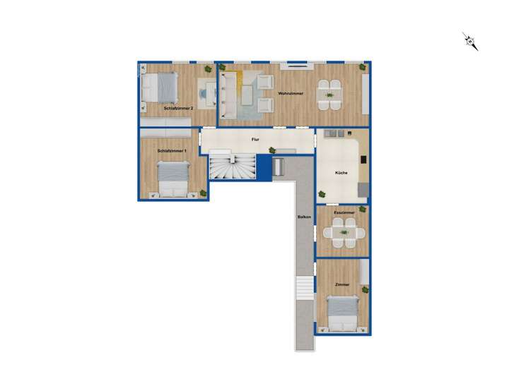 Grundriss 1. OG Vorderhaus 