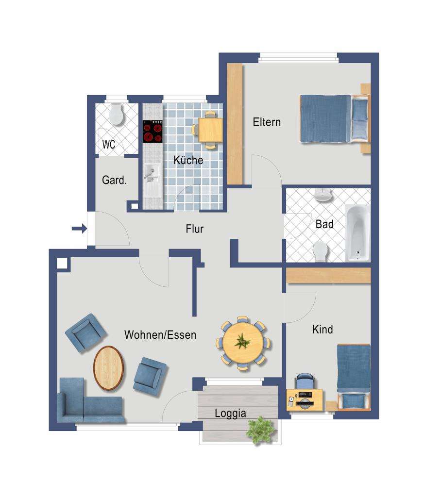 Helle 3 Zimmer-Wohnung in Wiesbaden-Bierstadt!, Wiesbaden – Bild 1