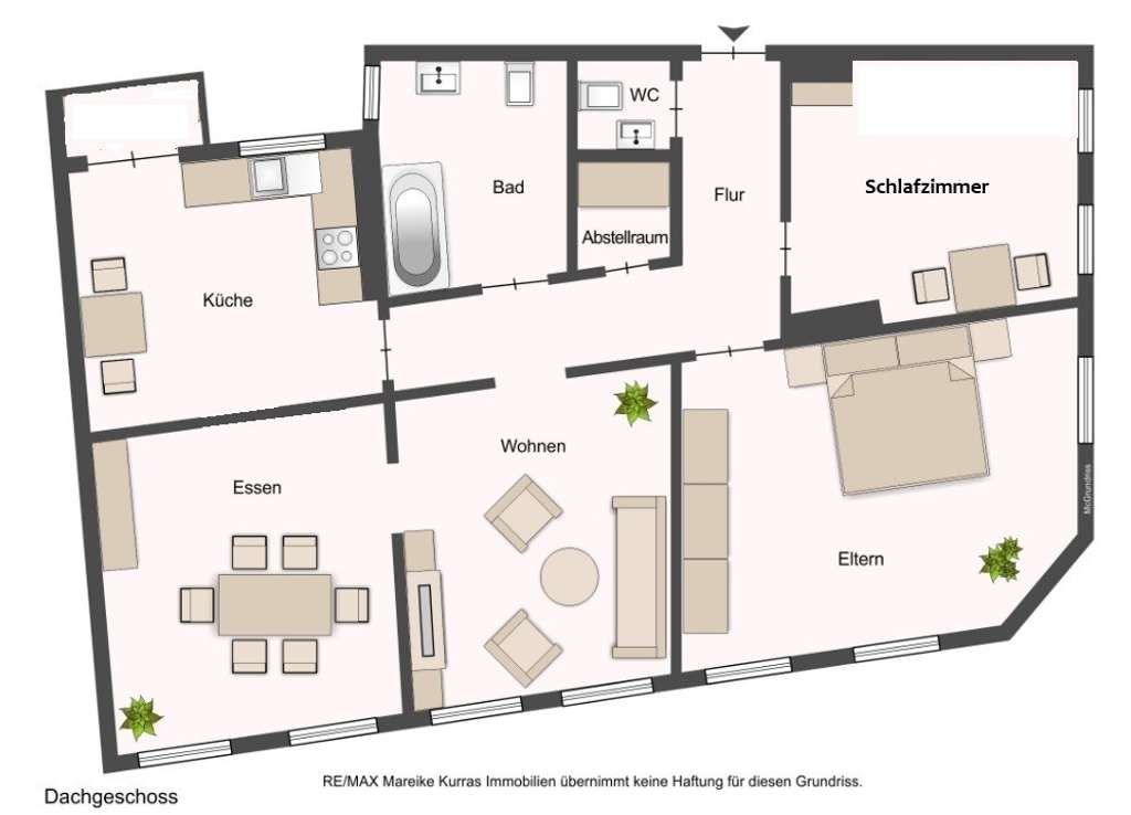 Dachgeschosswohnung (ca. 110 m²) mit Balkon zum selbst nutzen oder vermieten - 6 % Rendite möglich
