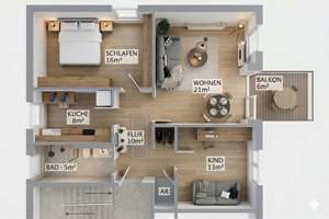 Endlich Zuhause - vollsanierte 3-Zimmer-Wohnung in Schwandorf - Weinberg – Grillparzerplatz 9a, 92421 Schwandorf – Vorschaubild 12