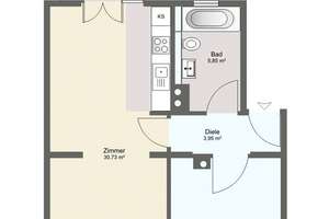 Wunderschöne und sehr ruhige 2-Zimmer-Wohnung mit Balkon und Gartenanteil – 93051 Kumpfmühl-Ziegetsdorf-Neuprüll, Regensburg – Vorschaubild 12
