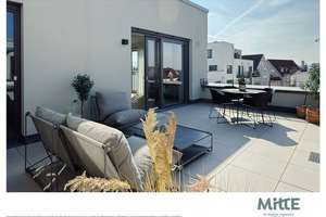Sofort einziehen: barrierefreies Penthaus mit großzügiger Dachterrasse mit Blickrichtung Heidelberg.