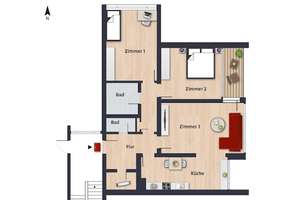Großzügige 3-Zimmer-Wohnung mit Loggia // 2.OG Wohnung 4 – Am Finkenhaus 10, 38444 Detmerode, Wolfsburg – Vorschaubild 9