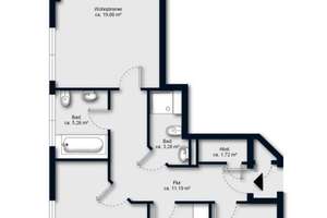 Helle 3-Zimmer-Dachgeschosswohnung (ca. 80 m²) mit Balkon, 2 Bädern & Stellplatz in Bremen Nord – Georg-Gleistein-Straße 82, 28757 Fähr-Lobbendorf, Bremen – Vorschaubild 4