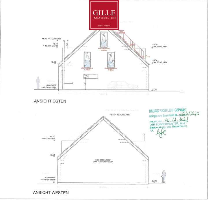 Neubau Ansichten Osten und Wes