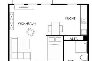 1 Zimmerapartment in der Innenstadt nähe Uni – Karlsgraben 27, 52064 Lindenplatz, Aachen – Vorschaubild 2