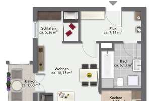 Vermietete 1-Zimmer Wohnung in zentraler Lage – Die vollständige Adresse der Immobilie erhältst du vom Anbieter., 83301 Traunreut – Vorschaubild 10