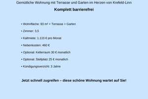 1110 € - 93 m² - 3.5 Zi. – Krefeld – Vorschaubild 1