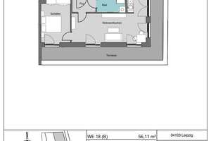 Stilvolle 2-Zimmer-Neubauwohnung mit großzügiger Dachterrasse im Zentrum – Kreuzstraße 27, 4103 Zentrum-Ost, Leipzig – Vorschaubild 9