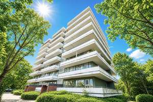 Renovierungsbedürftige Wohnung im 6. Stock mit tollem Weitblick in Düsseldorf-Lörick