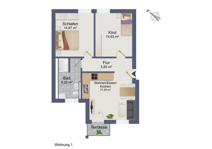 Grundriss Wohnung 1 EG