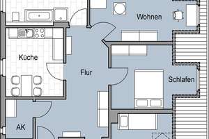 3 Raum Wohnung im Dachgeschoss mit Einbauküche in Sanierung – Lange Reihe 11A, 4299 Stötteritz, Leipzig – Vorschaubild 2