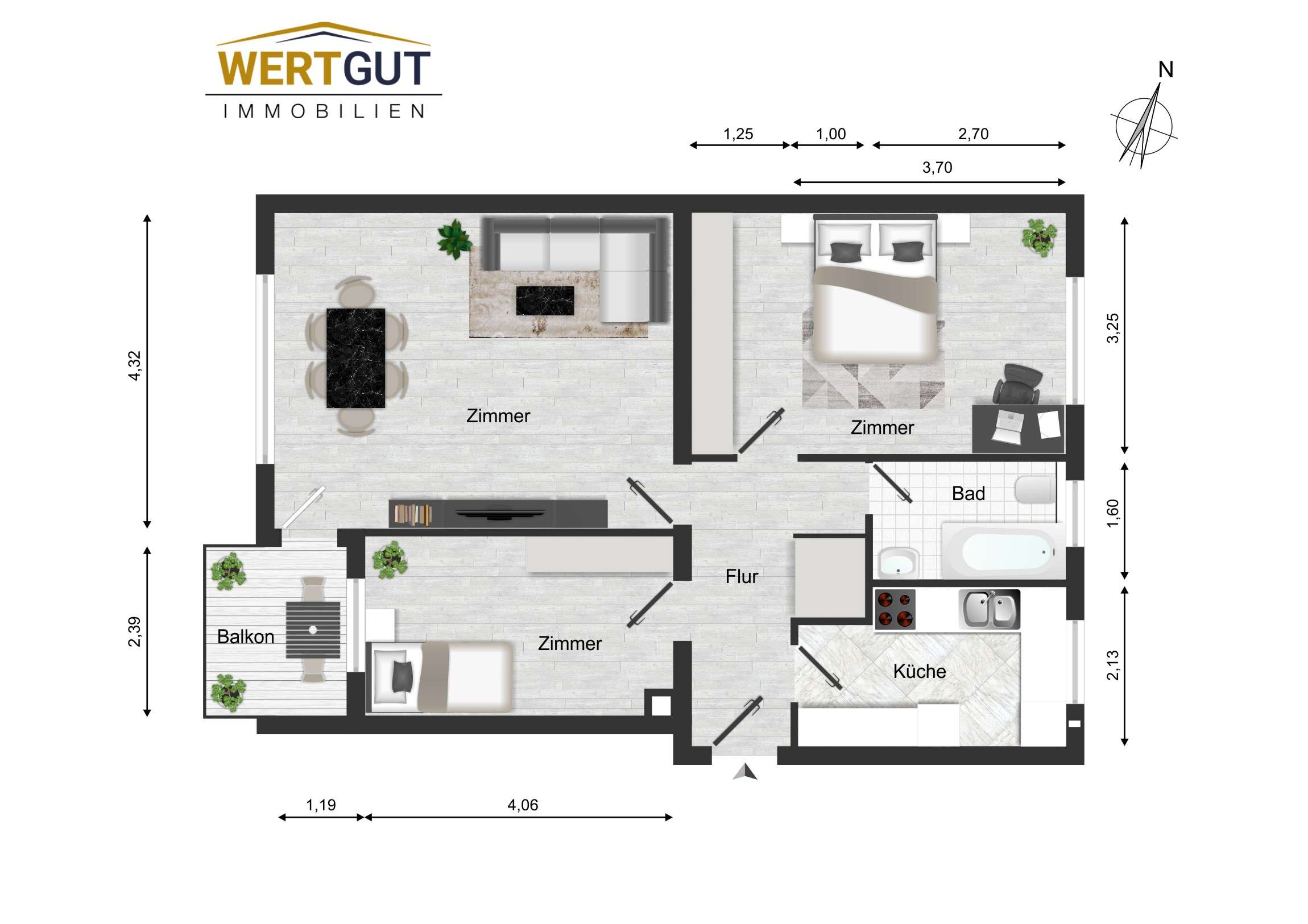 Aufblühen in Zehlendorf – 3 Zimmer mit sonnigem Südwest-Balkon zur Selbstgestaltung, Berlin – Bild 1