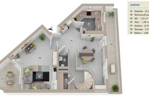 Besondere 4-Zimmer-Maisonettewohnung mit 4 Balkonen & Tiefgarage in Fürth – Nähe Wiesengrund – Die vollständige Adresse der Immobilie erhältst du vom Anbieter., 90762 Stadtpark, Stadtgrenze, Fürth – Vorschaubild 20