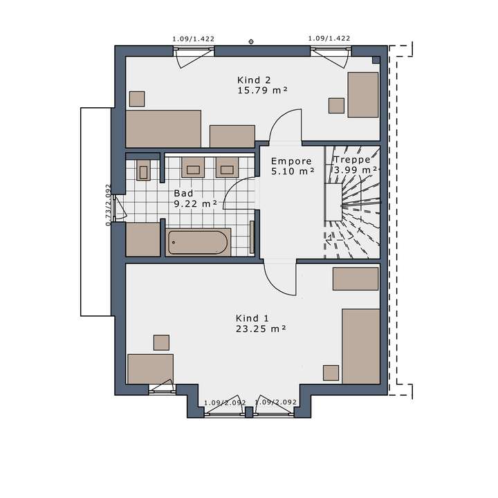 Grundriss Obergeschoss