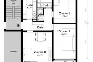 3- Zi- Whg - Kernstadt Heilbronn mit Balkon und TG – Bismarckstrasse 103, 74074 Heilbronn, Heilbronn – Vorschaubild 2