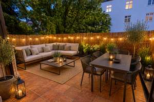 Abendstimmung auf Schwabinger Dachterrasse