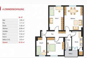 ETW mit 4 Zimmer + ca. 87 qm Berlin-Reinickendorf - Balkon - zur Selbstnutzung oder Kapitalanlage ! – Die vollständige Adresse der Immobilie erhältst du vom Anbieter., 13409 Mitte (Ortsteil), Berlin – Vorschaubild 8