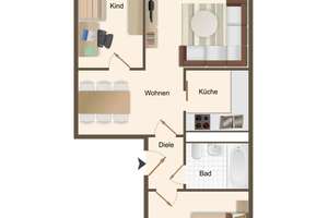 3-Raumwohnung - vermietet, in ruhiger Wohnlage ! – Akeleiweg 5a, 12487 Johannisthal, Berlin – Vorschaubild 8