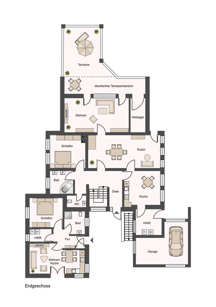 Grundriss Erdgeschoss mit Eige