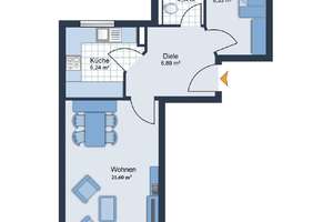 Möblierte 2-Zi-Wohnung / Balkon & verglaster Loggia / möbliert zur Miete – Die vollständige Adresse der Immobilie erhältst du vom Anbieter., 81379 Thalkirchen, München – Vorschaubild 10