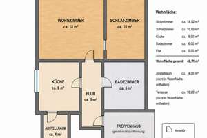 Gemütliche 2-Zimmerwohnung (möbliert vermietet) mit Terrasse, EBK und Garage – Die vollständige Adresse der Immobilie erhältst du vom Anbieter., 42289 Heckinghausen, Wuppertal – Vorschaubild 3