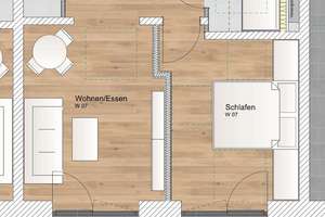 KfW 40 QNG: 150.000 € Förderkredit - 2 Zimmer OG Wohnung mit Südbalkon – Wasserturmstraße 3-5, 85748 Garching bei München – Vorschaubild 2