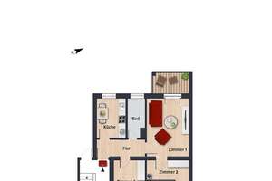 Kleine Erdgeschosswohnung in den Höfen // EG Rechts – Dantehof 10, 38440 Stadtmitte (Ortsteil), Wolfsburg – Vorschaubild 4