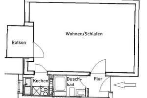 Schöne 1-Zimmer-Wohnung mit Balkon und Einbauküche – Die vollständige Adresse der Immobilie erhältst du vom Anbieter., 90419 Sandberg, Nürnberg – Vorschaubild 6