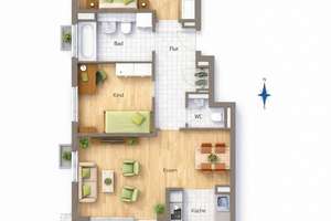 Moderne 3 Zimmer Wohnung in München Moosach mit EBK, TG und Balkon. Frei ab Mitte Juni – Am Hartmannshofer Bächl 7, 80997 Moosach-Bahnhof, München – Vorschaubild 2