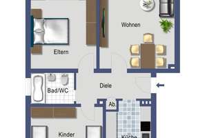 BN-Lessenich. 3 Zi.-Wohnung - Kapitalanlage am Alten Bach - provisionsfrei – Die vollständige Adresse der Immobilie erhältst du vom Anbieter., 53123 Lessenich/Meßdorf, Bonn – Vorschaubild 2