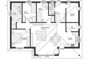Flexi-Schnäppchen. Designer-Bungalow, minimale Nebenkosten: Genialer KfW-Erstbezug im Mietkauf – 48432 Rheine – Vorschaubild 2