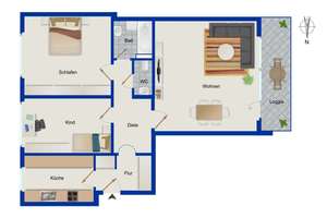 Ankommen - Durchatmen - Zuhause sein - Großzügige 3-Zimmer-Eigentumswohnung in Nürnberg/St. Johannis – Die vollständige Adresse der Immobilie erhältst du vom Anbieter., 90419 Bielingplatz, Nürnberg – Vorschaubild 11