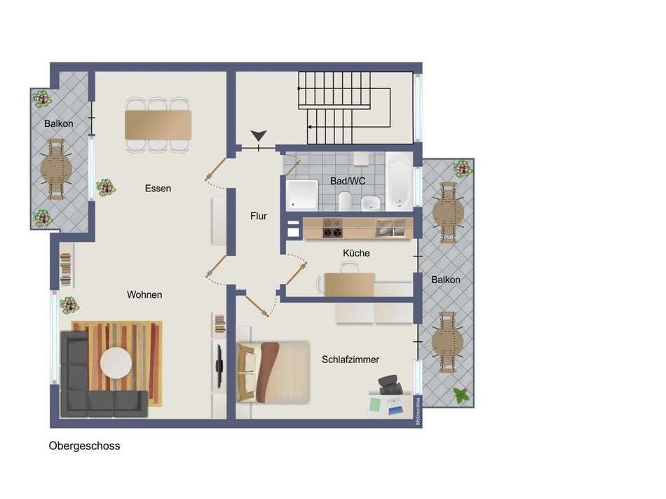 Grundriss OG visualisiert