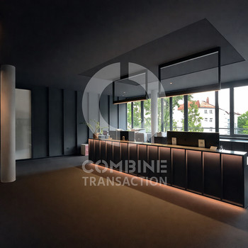 moderne Büros mit Fitnesscenter im Haus.combine Transaction