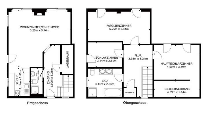 Grundriss Hinterhaus, EG, OG