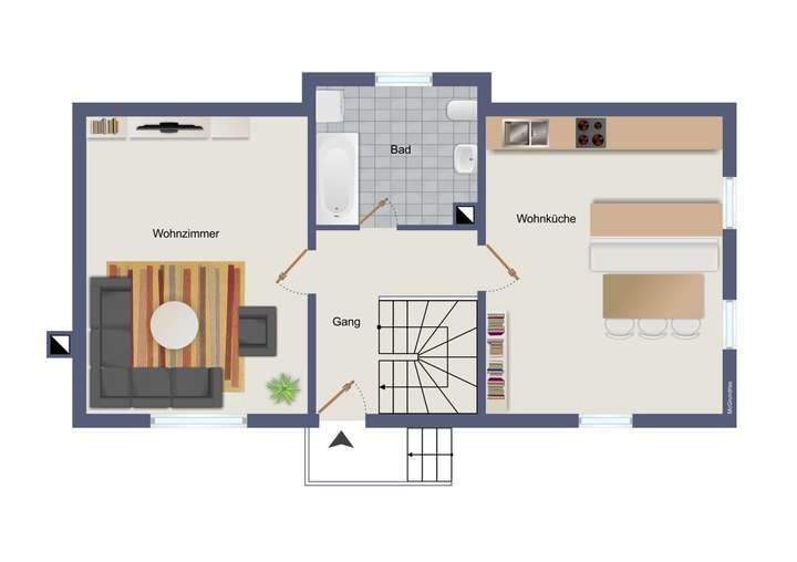Grundriss EG visualisiert