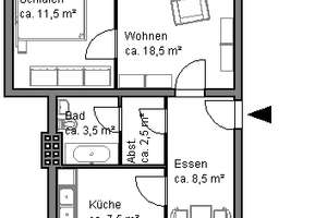 Moderne 2 - Zimmerwohnung in zentraler Lage – Tischbeinstr. 17, 30655 Groß-Buchholz, Hannover – Vorschaubild 4