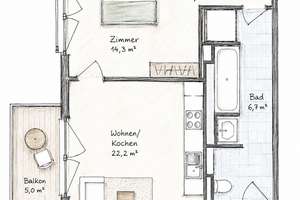 2-Zimmer-Neubauwohnung mit Balkon in Berlin-Wedding – Die vollständige Adresse der Immobilie erhältst du vom Anbieter., 13351 Wedding, Berlin – Vorschaubild 2